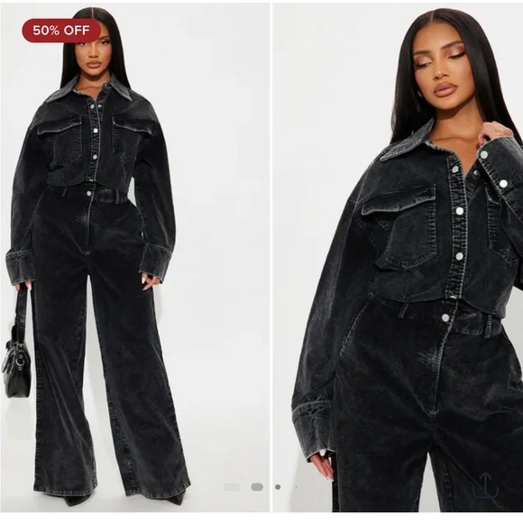 FashionNova Women's Brown Corduroy Jumpsuit size XL - Picture 3 of 3